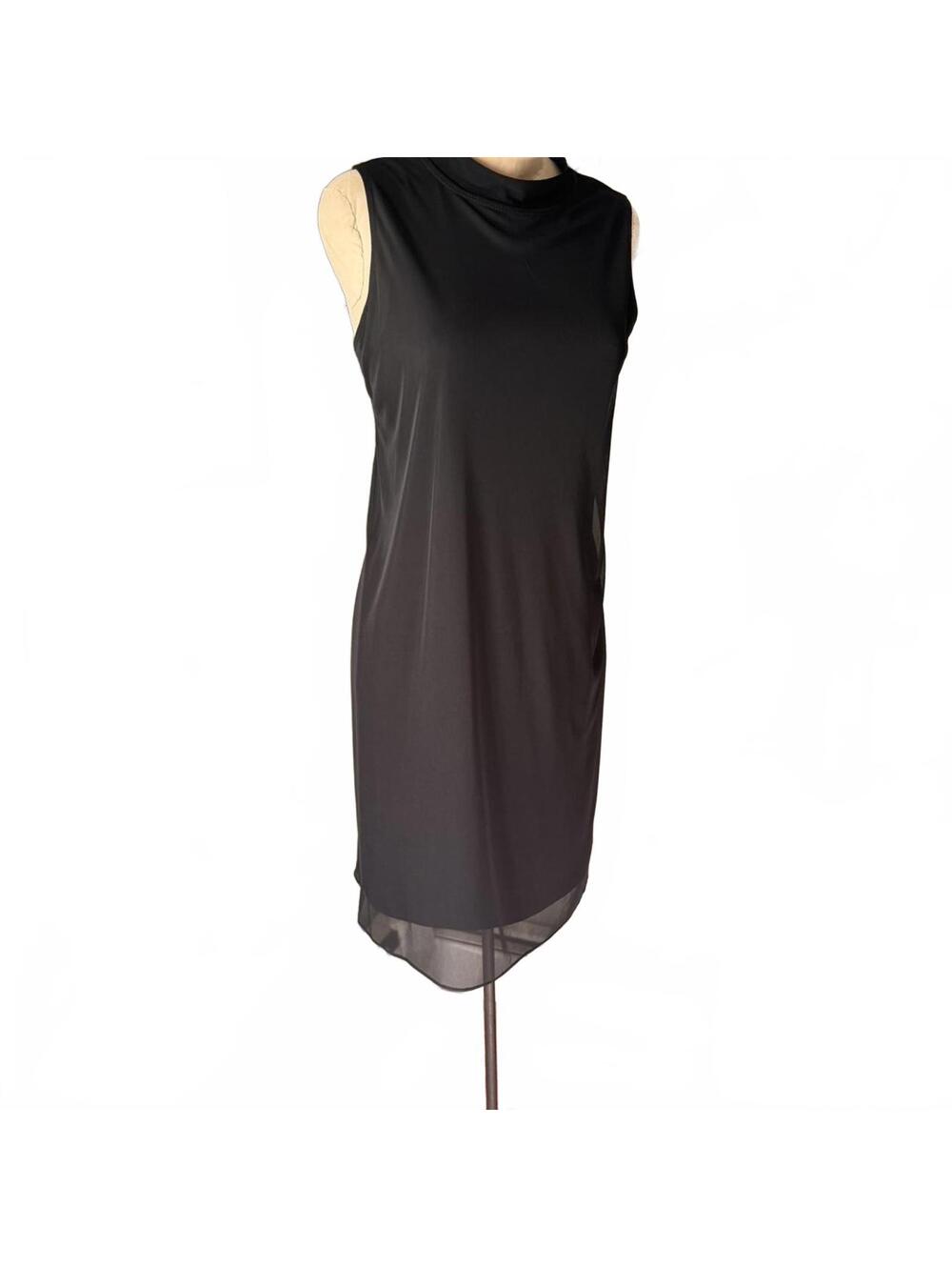 Black Dress With Sheer Overlay